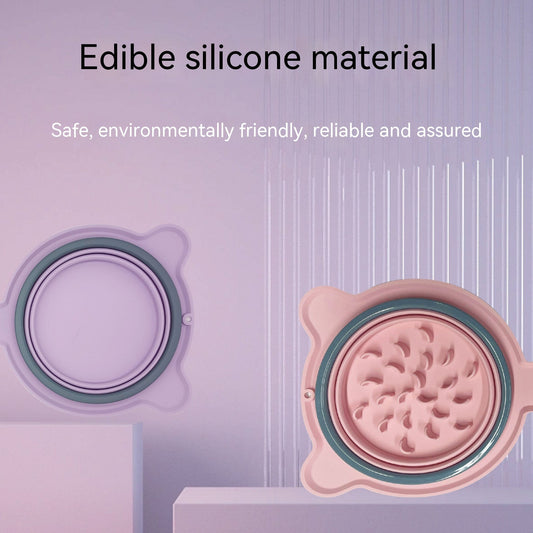 Non-Slip Portable Pet Bowls | Foldable Silicone Double Feeder for Dog & Cat Travel