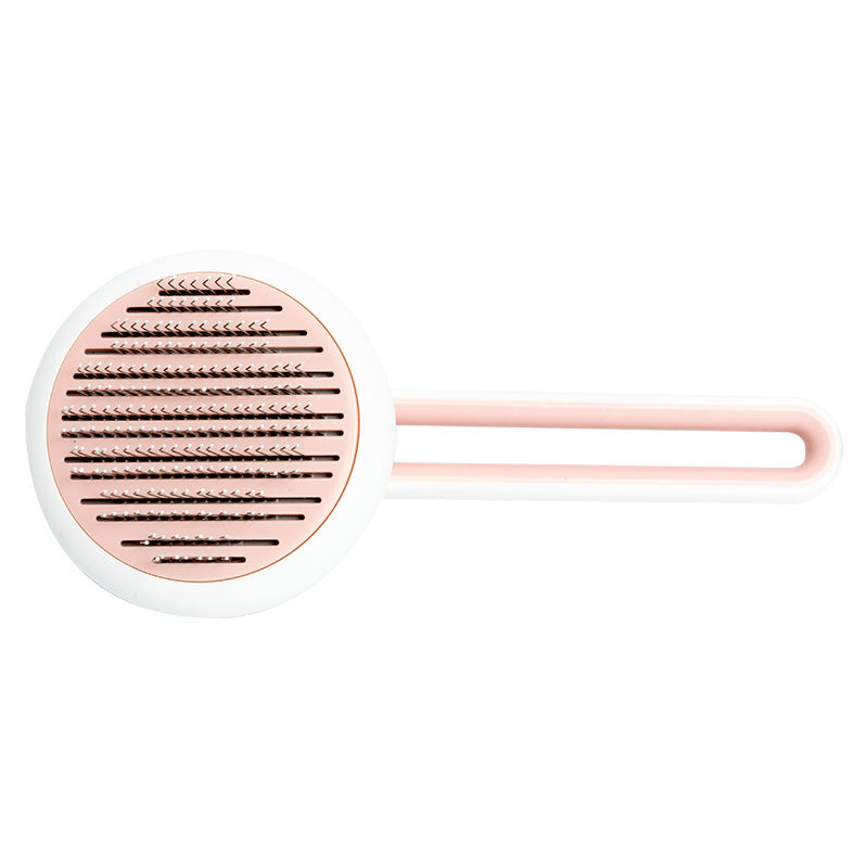 Round Head Pet Grooming Tool | Automatic Dog & Cat Hair Remover Massage Comb