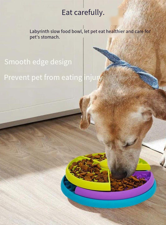 Dog & Cat Puzzle Feeder: Anti-Choking Slow Food Bowl with Rotating Game Board