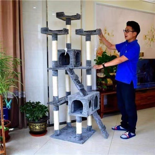 Tall Sisal Column Cat Tree | Large Integrated Jumping Platform & Activity Frame