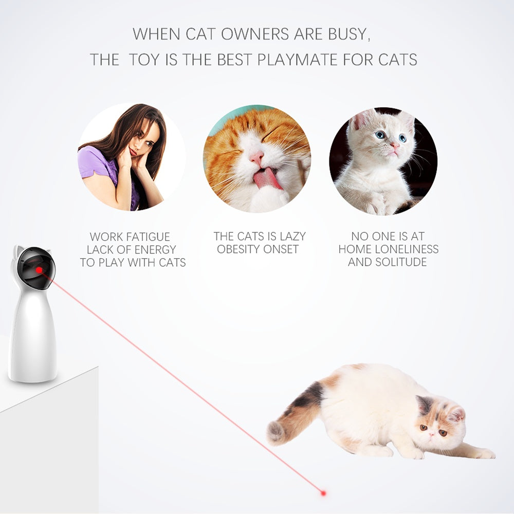 Smart Automatic Cat Laser Toy | Rotating LED Exercise & Training Fun