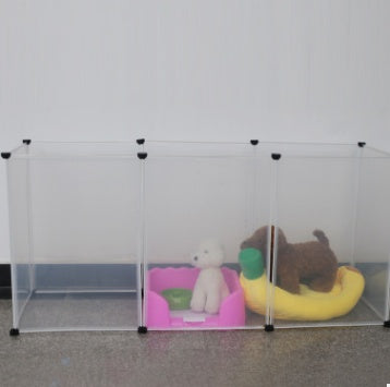 Modern Transparent Pet Isolation Fence | See-Through Freestanding Dog Gate