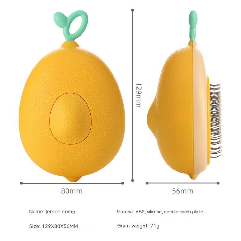 Cute Avocado Cat Brush | Self-Cleaning Stainless Steel Pet Hair Removal Tool