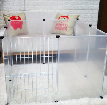 Modern Transparent Pet Isolation Fence | See-Through Freestanding Dog Gate
