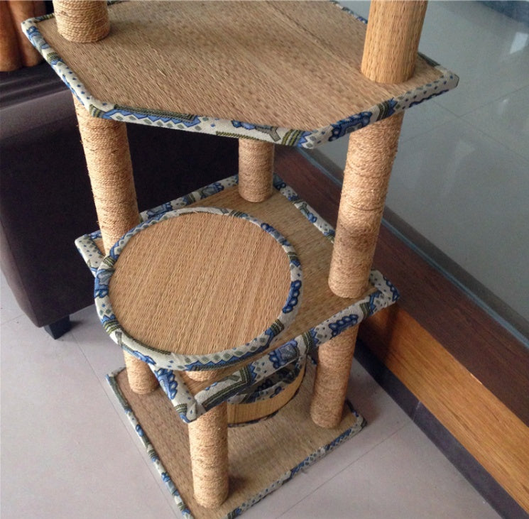 Straw Woven Cat Scratcher & Climber | Durable Natural Pet Activity Frame