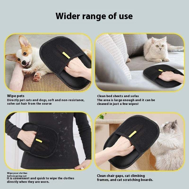 Pet Hair Remover Grooming Glove | Deshedding Brush Mitt for Dogs, Cats & Rabbits