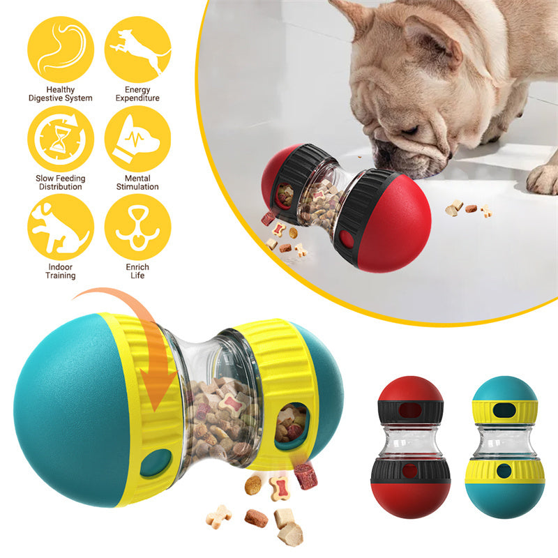 Slow Feeder Tumbler Dog Toy | Leaky Food Ball for Stomach Protection & Fun