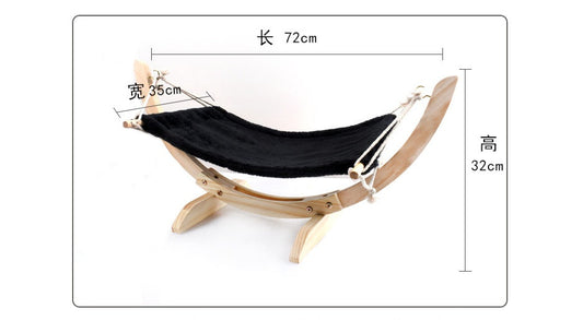 Stylish Wooden Cat Bed & Hammock | Elevated Pet Supplies Lounger