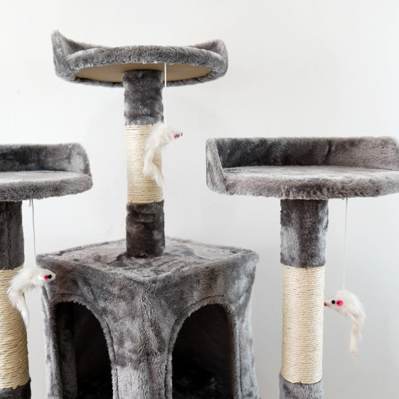 Tall Sisal Column Cat Tree | Large Integrated Jumping Platform & Activity Frame