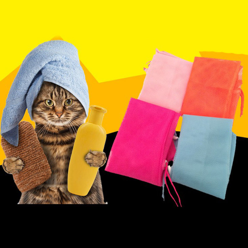 Adjustable Soft Cat Grooming Bag | Multifunctional Mesh for Bathing & Nail Trimming