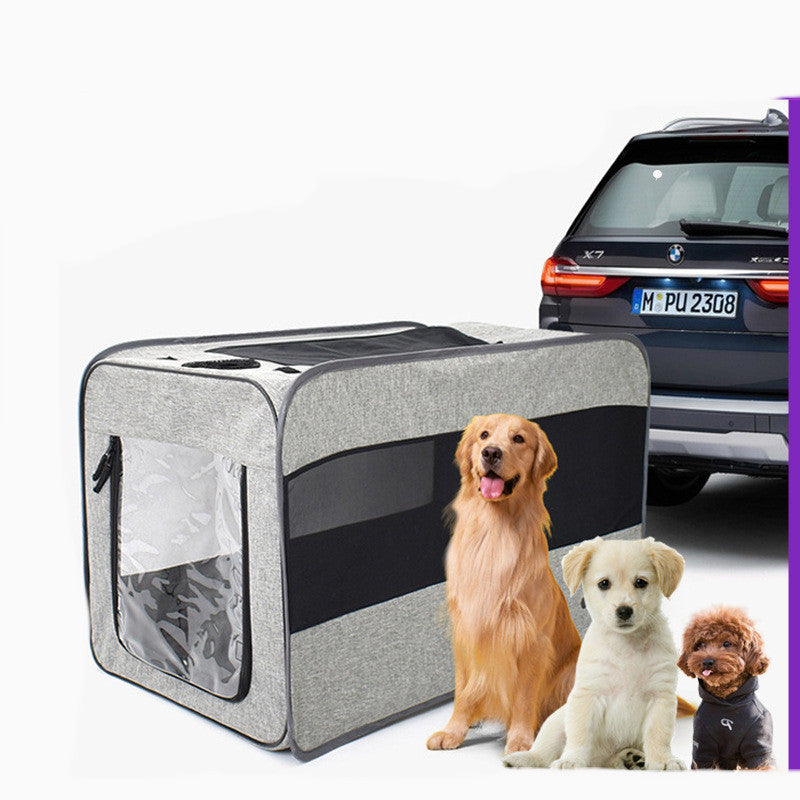 Soft Folding Pet Carrier Cage | Travel Bag with Locking Safety Zippers