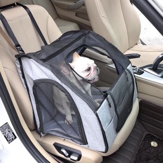 Folding Dog Car Seat Cage | Portable Travel Nest & Carrier for Pets