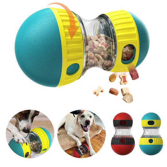 Slow Feeder Tumbler Dog Toy | Leaky Food Ball for Stomach Protection & Fun