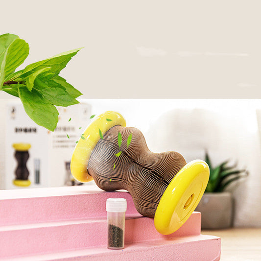 Magic Organ Corrugated Paper Cat Scratcher Wheel | Powder Included Claw Toy