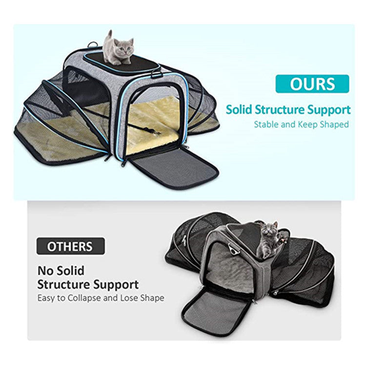 Airline Approved Expandable Pet Carrier | Foldable Soft-Sided Dog & Cat Travel Bag