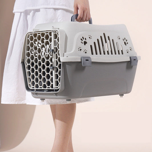 Portable Pet Travel Carrier | Cat Air Box, Small/Medium Dog Cage Outing Bag